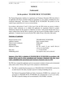 Fenhexamid [in the product: TELDOR 500 SC FUNGICIDE] - APVMA Gazette 5, 1 May 2001