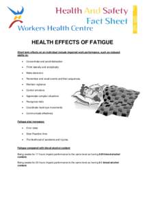 Medicine / Fatigue / Cancer-related fatigue / Circadian rhythm / Depression / Fatigue Avoidance Scheduling Tool / Sleep-deprived driving / Sleep / Health / Biology