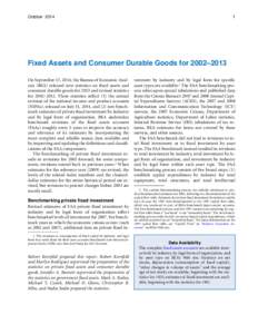 Fixed Assets and Consumer Durable Goods for 2002–2013
