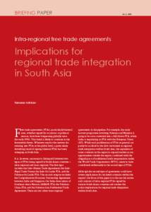 BRIEFING PAPER  No. 9, 2009 Intra-regional free trade agreements