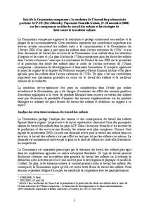 Suivi de la Commission européenne à la résolution de l’Assemblée parlementaire paritaire ACP-UE (Port Moresby, Papouasie-Nouvelle-Guinée, 25-28 novembre[removed]sur les conséquences sociales du travail des enfants 