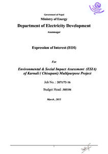 Government of Nepal  Ministry of Energy Department of Electricity Development Anamnagar