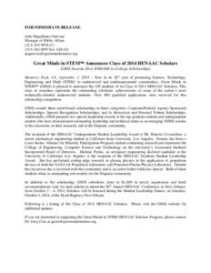 Microsoft Word[removed]Scholars Press Release-updated-Sept1
