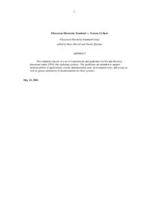 -1-  Filesystem Hierarchy Standard — Version 2.2 final Filesystem Hierarchy Standard Group edited by Rusty Russell and Daniel Quinlan