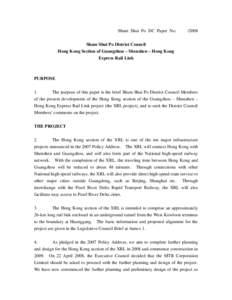 Sham Shui Po DC Paper No[removed]Sham Shui Po District Council Hong Kong Section of Guangzhou – Shenzhen – Hong Kong