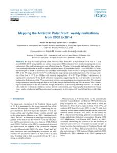 Earth Syst. Sci. Data, 8, 191–198, 2016 www.earth-syst-sci-data.netdoi:essd © Author(sCC Attribution 3.0 License.  Mapping the Antarctic Polar Front: weekly realizations