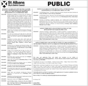 PUBLIC NOTICE IN ACCORDANCE WITH SECTION 73 OF THE PLANNING (LISTED BUILDINGS AND CONSERVATION AREAS) ACT 1990 CONCERNING PROPOSED DEVELOPMENT IN A CONSERVATION AREA[removed]