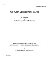 No. 34 Online ISSN: [removed]COMPUTER SCIENCE MONOGRAPHS A Publication of