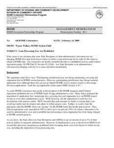 STATE OF CALIFORNIA -BUSINESS, TRANSPORTATION, AND HOUSING AGENCY  GRAY DAVIS, Governor DEPARTMENT OF HOUSING AND COMMUNITY DEVELOPMENT DIVISION OF COMMUNITY AFFAIRS