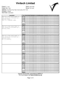 Vivitech Limited Patient: T, Test DOB: Patient No: 1234 Doctor: Dr. Hunt Address: Any Place, Any Town, Any County, AA11 1AA