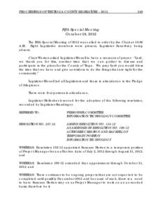 PROCEEDINGS OF THE TIOGA COUNTY LEGISLATURE – [removed]Fifth Special Meeting October 18, 2012