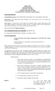 MINUTES Special Meeting of the Lompoc City Council Saturday, December 20, 2014 City Hall, 100 Civic Center Plaza, Council Chambers