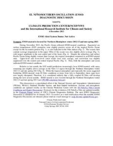 Tropical meteorology / Climatology / Climate / El Niño-Southern Oscillation / La Niña / Sea surface temperature / Climate Prediction Center / Atlantic Equatorial mode / Pacific decadal oscillation / Atmospheric sciences / Meteorology / Physical oceanography