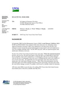 United States Department of Agriculture BULLETIN NO.: MGR[removed]