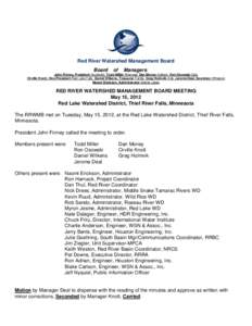 Red River Watershed Management Board Board of  Managers