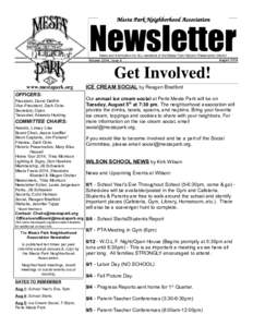 Mesta Park Neighborhood Association  Newsletter News and information for ALL residents of the Mesta Park Historic Preservation District August 2014