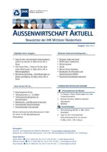 AUSSENWIRTSCHAFT AKTUELL Newsletter der IHK Mittlerer Niederrhein Ausgabe: März 2015  Tipps für den internationalen Unternehmensauftritt im Internet, 9. März 2015, IHK in Neuss