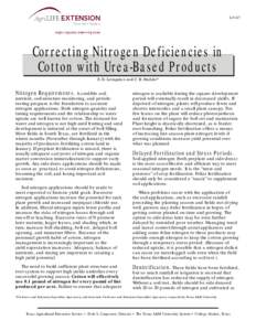 Nitrogen cycle / Fertilizers / Urea / Nitrogen / Foliar feeding / Cotton / Soil / Plant nutrition / UAN / Ammonia volatilization from urea / Nitrogen deficiency
