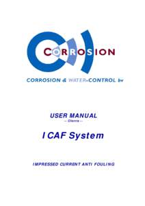 USER MANUAL -- Clients -- ICAF System IMPRESSED CURRENT ANTI FOULING