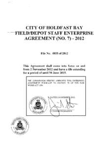 _.-,·  CITY OF HOLDFAST BAY ·- ---- --~---FlELD1DEP()T-STAFF~ENTERPRISE AGREEMENT (NO[removed]