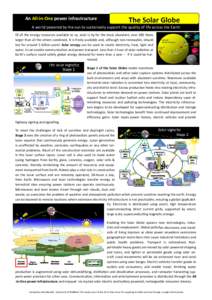 An All‐in‐One power infrastructure    The Solar Globe   A world powered by the sun to sustainably support the quality of life across the Earth