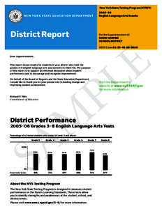 New York State Testing Program (NYSTP) 2005–06 English Language Arts Results N ew Y or k S tate E ducation D epart m ent