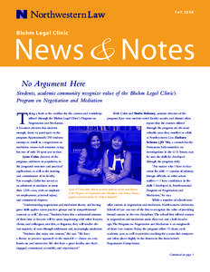 Fa l l[removed]Bluhm Legal Clinic News & Notes No Argument Here