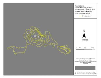 Koontz Lake Marshall County, Indiana Survey Date: August 2, 2011 Surface Area: 346 Acres HUC: [removed]foot contours