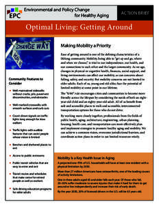 Environmental and Policy Change for Healthy Aging action brief  Optimal Living: Getting Around