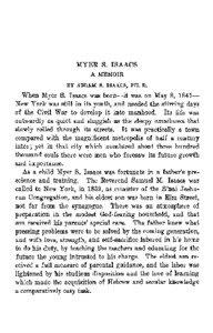 MYER S. ISAACS A MEMOIR BY ABEAM S. ISAACS, PH. D.