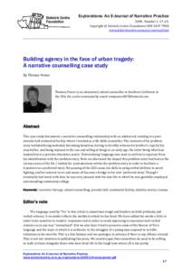 Building agency in the face of urban tragedy: A narrative counselling case study