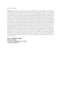 Kratek opis vsebine: Abstract. The first-derivative probe technique was applied to derive data for plasma parameters from the IV Langmuir probe characteristics measured in the plasma boundary region in the COMPASS tokama