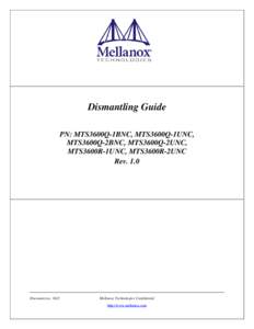 Dismantling Guide PN: MTS3600Q-1BNC, MTS3600Q-1UNC, MTS3600Q-2BNC, MTS3600Q-2UNC, MTS3600R-1UNC, MTS3600R-2UNC Rev. 1.0