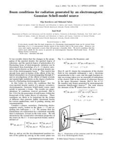 Beam conditions for radiation generated by an electromagnetic
Gaussian Schell-model source