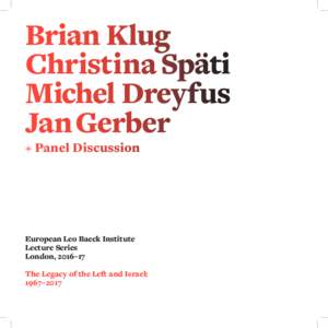 Brian Klug Christina Späti Michel Dreyfus Jan Gerber + Panel Discussion