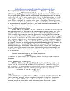 Southern Campaign American Revolution Pension Statements & Rosters Pension application of Aron (Aaron) David W6968 Rebecca fn35NC Transcribed by Will Graves[removed]