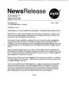 NewsRelease National Aeronautics and Space·Administration Langley Research Center Hampton, Va[removed]