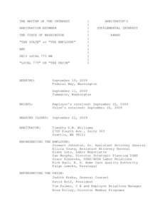 THE MATTER OF THE INTEREST ARBITRATION BETWEEN THE STATE OF WASHINGTON “THE STATE” or “THE EMPLOYER” AND SEIU LOCAL 775 NW