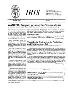 IRIS  Newsletter of the Alberta Native Plant Council, Garneau P.O. # 52099 Edmonton, Alberta T6G 2T5