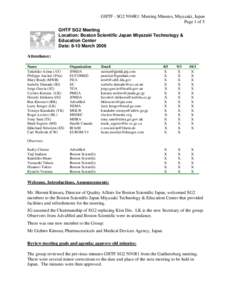 GHTF - SG2 N94R1: Meeting Minutes, Miyazaki, Japan Page 1 of 5 GHTF SG2 Meeting Location: Boston Scientific Japan Miyazaki Technology & Education Center Date: 8-10 March 2006