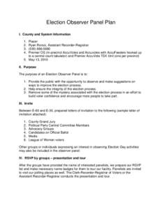 Election Observer Panel Plan I. County and System Information[removed].