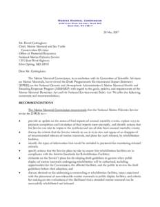 Marine Mammal Commission 4340 East-West Highway, Room 905 Bethesda, MD[removed]May 2007 Mr. David Cottingham