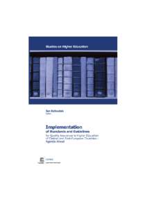 Implementation of standards and guidelines for quality assurance in higher education of Central and East-European countries: agenda ahead; Studies on higher education; 2009