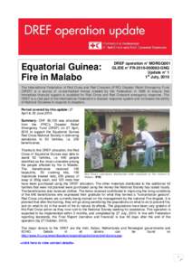 Equatorial Guinea: Fire in Malabo DREF operation n° MDRGQ001 GLIDE n° FRGNQ Update n° 1