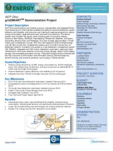 AEP Ohio gridSMARTSM Demonstration Project Project Description AEP Ohio and its partners are building a secure, interoperable, and integrated Smart Grid infrastructure in Ohio that demonstrates the ability to maximize di