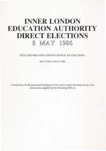 INNER LONDON EDUCATION AUTHORITY DIRECT ELECTIONS ~  MAY