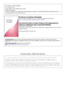 This article was downloaded by: On: 11 January 2011 Access details: Access Details: Free Access Publisher Routledge Informa Ltd Registered in England and Wales Registered Number: [removed]Registered office: Mortimer House
