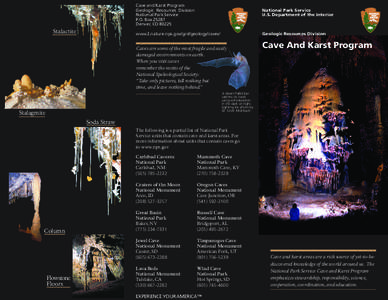 Caving / Cave / Coastal geography / Karst / Mammoth Cave National Park / Oregon Caves National Monument / Speleology / Jewel Cave National Monument / Wind Cave National Park / Physical geography / Geography of the United States / Black Hills