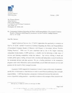 October 1, 2008 Ms. Florence Harmon Acting Secretary Office of the Secretary U.S. Securities and Exchange Commission 100 F Street, N.E.