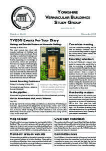 YORKSHIRE VERNACULAR BUILDINGS STUDY GROUP www.yvbsg.org.uk  Newsheet No 62